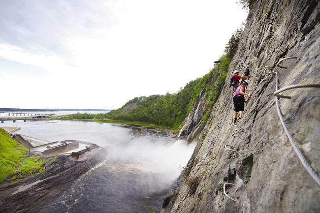 parcour de la via ferrata au parc de la chute montmorency