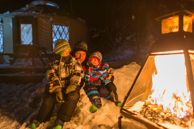plein air famille hiver